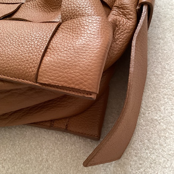 Lia Numa Genuine Leather Made In Italy Ladies Large Tote Basket Weave Pattern - Picture 5 of 15